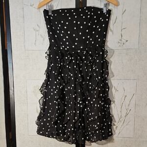 White House Black Market Black and White Ruffled Tiered Sundress